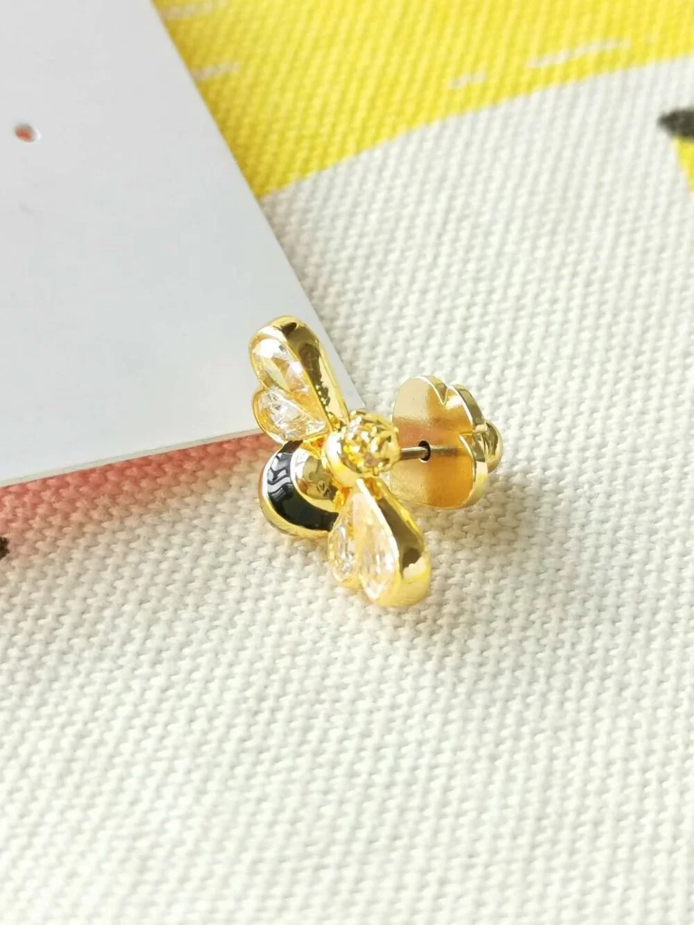 Kate Spade all abuzz stone bee stud earrings - Gold & black
